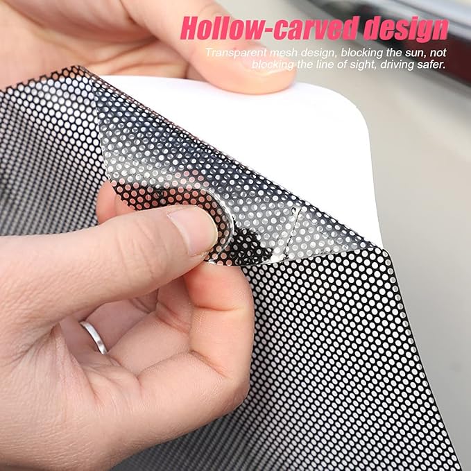 Car Side Window Sunshade, 4 PCS Static Cling Films Stickers Sun Shade UV Rays Privacy Protector, Reuseable Washable Sun Shade for Most Cars, Vhicles, SUV