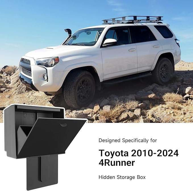 Hellet Hidden Storage Box Compatible with Toyota 2010-2020 2021 2022 2023 2024 4Runner Interior Accessories Center Console Organizer