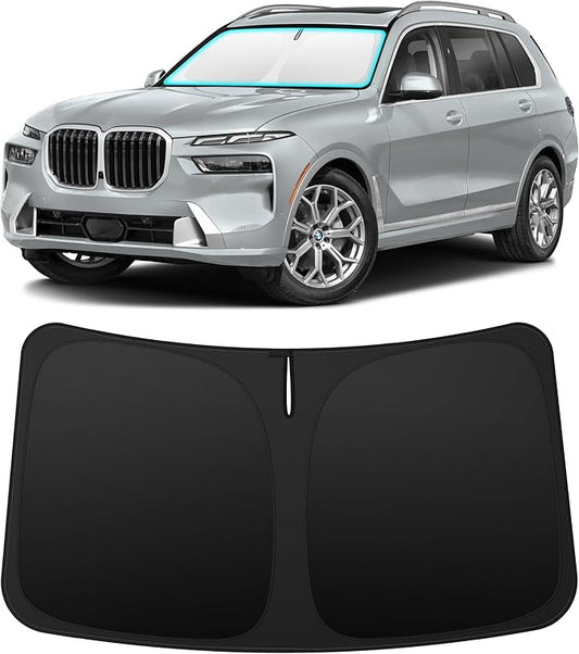 INSAUTO Custom Fit Windshield Sun Shade Accessories for BMW X7 2019-2026, Foldable Front Window Sunshade, UV & Heat Reflector, Keeps Interior Cool, Includes Storage Bag