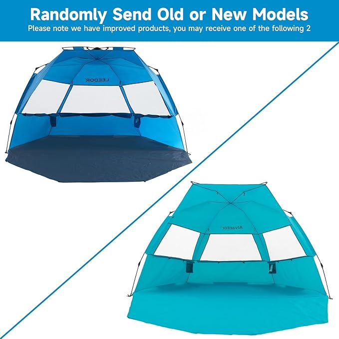 Alvantor® Beach Tent Beach Umbrella Outdoor Sun Shelter Cabana Automatic Instant Pop-Up UPF 50+ Portable Beach Shade Camping Fishing Hiking Canopy Easy Set Up Light Weight Windproof for 2-3 Person