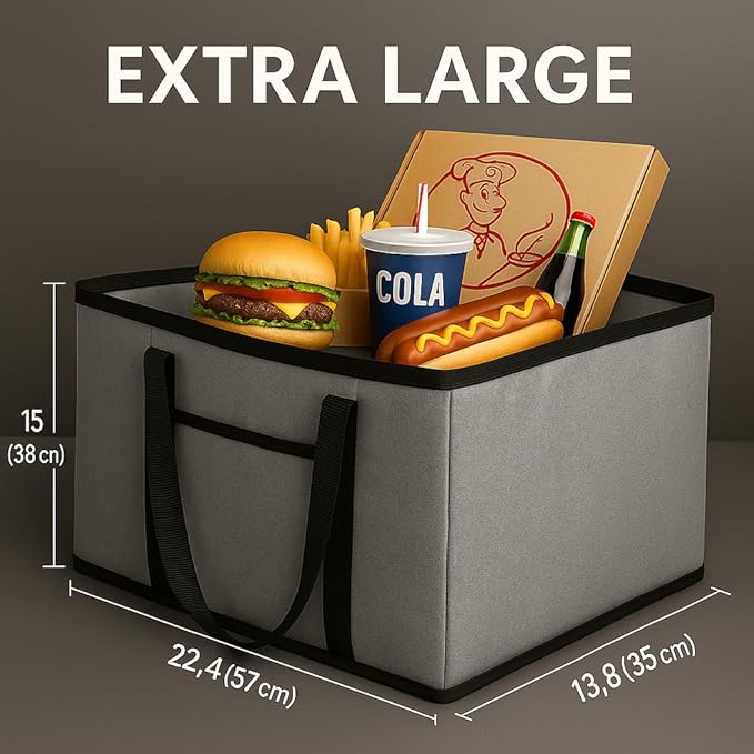 musbus insulated catering bag 22x14x13 Very heat XXXL Insulated Food Delivery Bag Cooler Bags Keep Food Warm Catering Therma for doordash cooler bags therma shopper accessories hot Gray Pizza