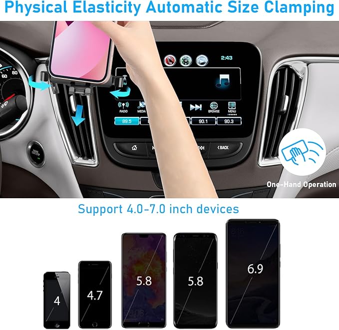 Compatible with Chevy Malibu Phone Holder Mount 2017-2022 for Car Air Vent,Malibu Cell Phone Mount Anti-Shake,9th Gen Malibu Phone Holder Mount-360 Degree Rotation Malibu Vent Phone Stand,Black