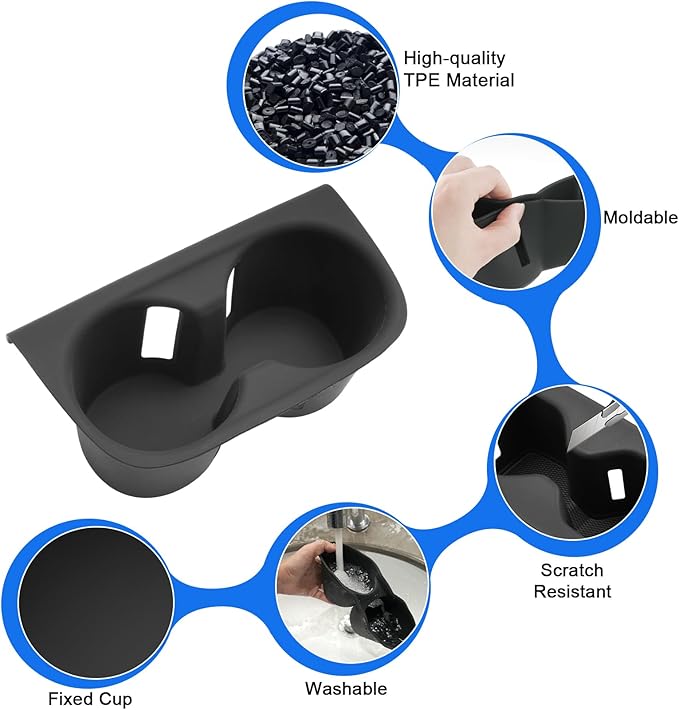 SXCY for 2025 2026 2027 Honda HRV Cup Holder Insert for 2023-2025 2026 2027 Honda HRV Accessories 2026 2027 HR-V Cup Holder Limiter Silicone Drink Holder Adapter Non-Slip Drink Stopper Stabilizer