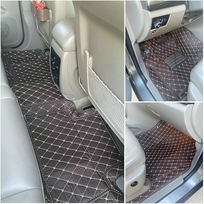 Customize Car Floor Mats for 99% Sedan SUV Sports Car All Weather Leather Full Coverage Waterproof Non-Slip Vehicle Lining Pads (Green)