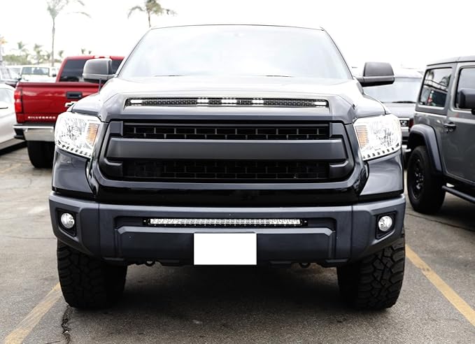 iJDMTOY 5-Bar/Section Xenon White 15-LED Hood Bulge Behind Grille Light Kit Compatible with 2014-2021 Tundra