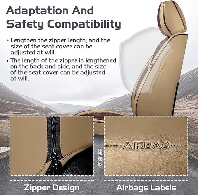 Truck Seat Covers for Toyota Tundra 2008-2026, Waterproof Premium Leather Full Coverage Car Seat Covers, Muscle Sport Style Auto Interior Seat Cover Sets (Front Set/Brown Coffee)