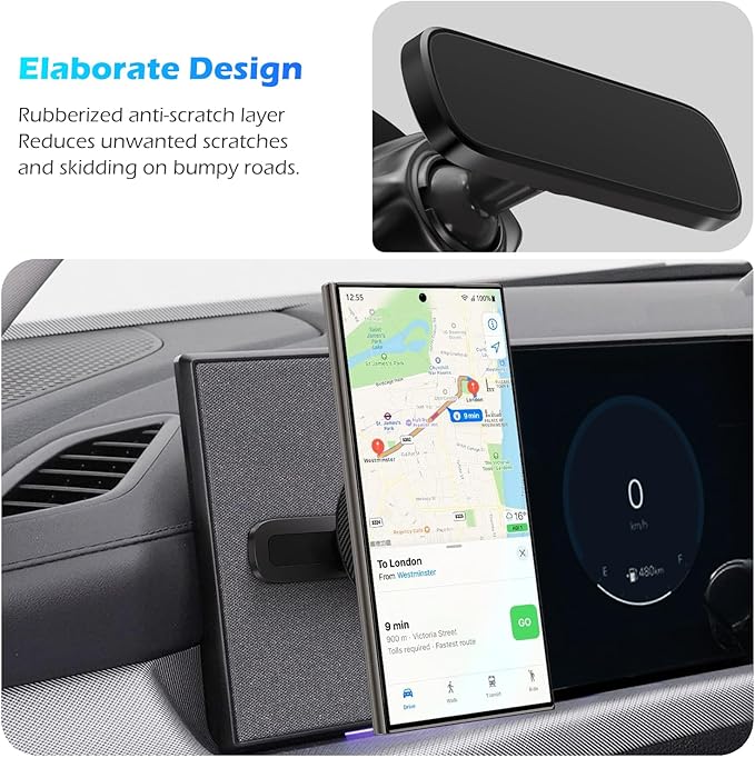 Magnetic Car Phone Holder Mount for 2025 Hyundai Tucson SEL Convenience/Tucson N Line/ 2025 2024 Santa FE Hybrid SEL, Attaches to Metallic Dashboard [Compatible with MagSafe]