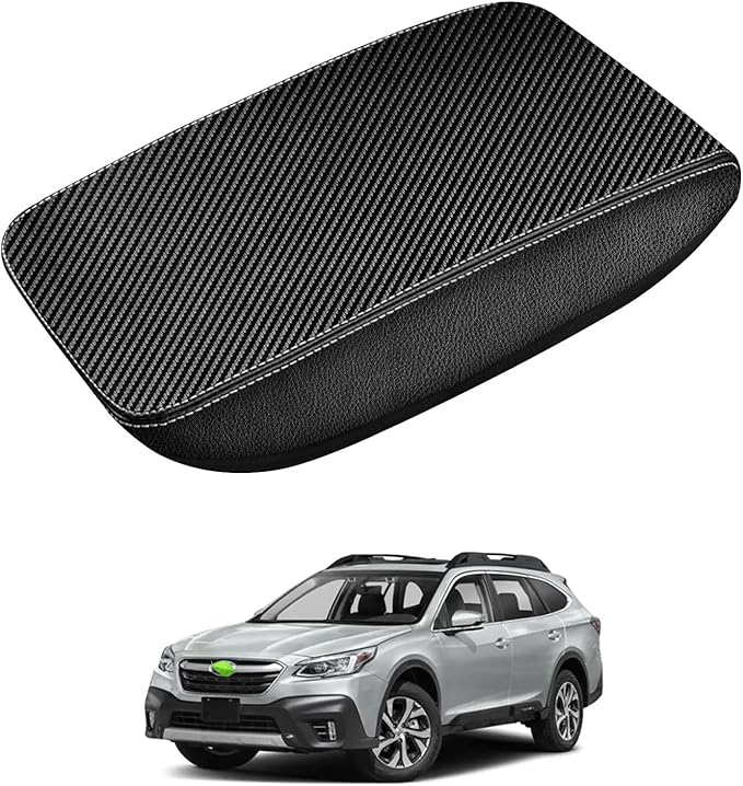 Autorder Center Console Cover for Subaru Outback 2020-2025 Accessories Armrest Cover Carbon Fiber Anti-Scratch Middle Console Pad Leather Armrest Protector