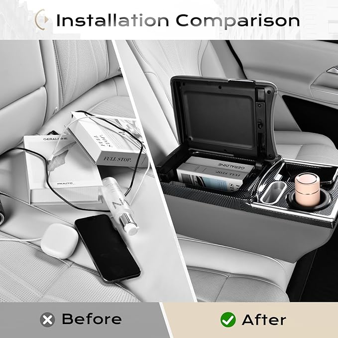 Coverado Center Console, Universal Bench Seat Center Console, Truck Back Seat Car Organizer with Cup Holder, Rear Central Car Armrest Box with Storage, Gray