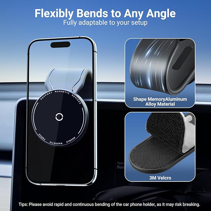 This Hill Magnetic Car Phone Holder, Bendable Aluminum Arm Car Magnet Phone Mount【18 Strong Magnets】 Magnetic Phone Holder for Car Dashboard/Windshield, Compatible with iPhone 17 16 15 14 13 12 Series