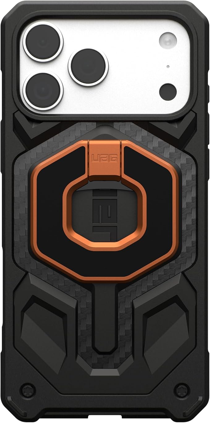 URBAN ARMOR GEAR UAG Magnetic Ring Stand Monarch Mag2 w/Built-in Bottle Opener - Ultra-Strong Double Magnet MagSafe Compatible Metal Phone Ring Grip 360 Rotation Kickstand, Burnt Orange