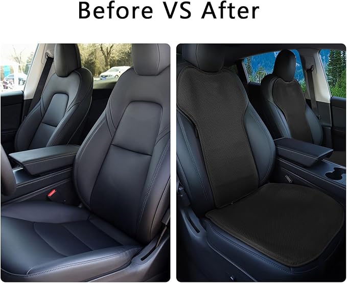 Car Seat Cushion Covers Full Set Front Rear for Tesla Model 3 Highland 2017-2026 Four Seasons Universal Ice Silk Protector Pad Mat Interior Decoration Accessories (Without Logo)