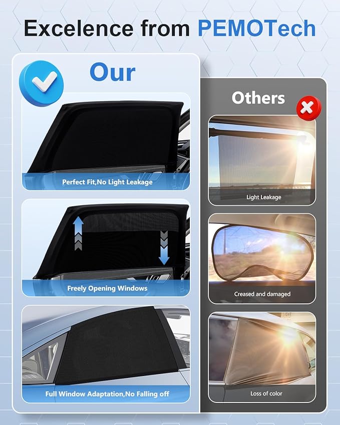 Car Window Shades(2 Pack)-Side Window Sun Shades, UV Protection Breathable Spandex Baby Window Covers, Universal Fit Most of Cars, Protect Privacy for Family (27.2"x39.8") Black