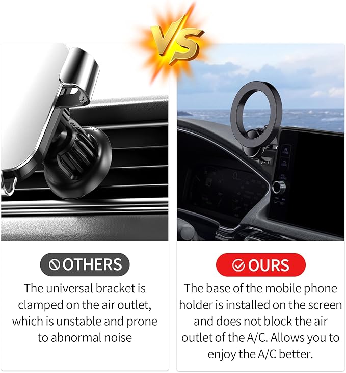 MaserWeller Car Phone Holder for Honda Civic 11th Gen 2022 2023 2024 2025 2026 Accessories 7/9-inch Screen 360° Rotation Phone Mount Compatible with MagSafe iPhone Accessories
