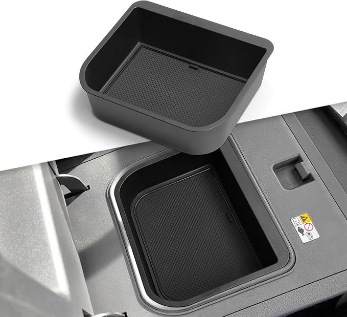 smabee 3PCS Fit for 2024 2025 2026 Lexus GX 550 GX550 Center Console Cool Box Organizer + Wireless Charging Protective Mat + Cup Holder Insert Accessories Black