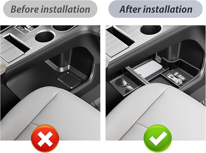 SKTU 2Pcs for 2021-2026 Toyota Sienna Center Console Organizer 2021-2026 Sienna Lower Console Tray Toyota Sienna 2024 2025 2026 Accessories Under Console Tray (Not Fit Models with Refrigerator)