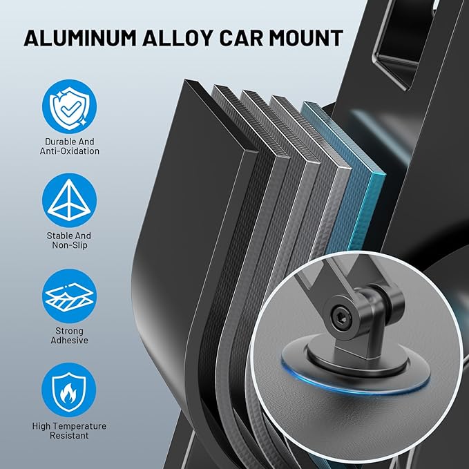 Magnetic Phone Holder for Car, Fits for Magsafe Car Mount 1080° Rotation and Foldable Strong Magnets Car Phone Holder for iPhone 16 15 14 13 12 Pro Max Car Accessories
