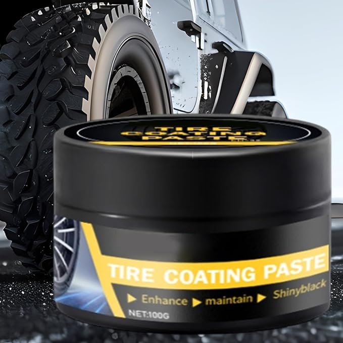 Tire Shine Paste - Black High Gloss Dressing, Tyre Coating Gel, Automotive Waxing Tool, Durable Vehicle Finish | Ideal for Car Motorcycle Truck Wheel Rim Cleaning Renovation Maintenance Refurbishing