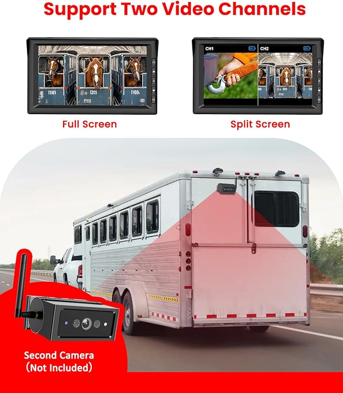 Foxpark Magnetic Wireless Backup Camera for RVs and Trailers No-Installation - 7" HD 1080P Monitor, Strong Magnetic Scratch-Proof Rear View Camera for Trucks, Campers, SUVs, and Cars