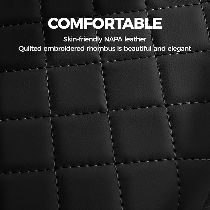 FREESOO Car Center Console Cover, Leather Armrest Cover for Car, Universal Middle Console Cushion with Storage Box, Cup Holder, Tissue Box & Phone Slot, Luxury Waterproof Interior Accessories, Black