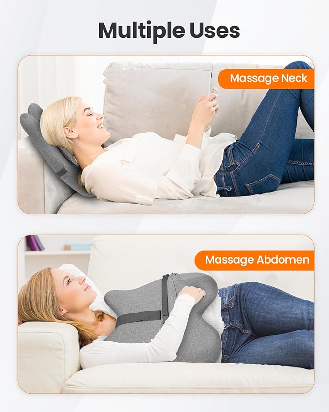 CILI Back Lumbar Support Pillow for Office Chair, Desk Chair Lumbar Back Support with Massage & Heating Function, Memory Foam Lumbar Pillow for Home Office Use