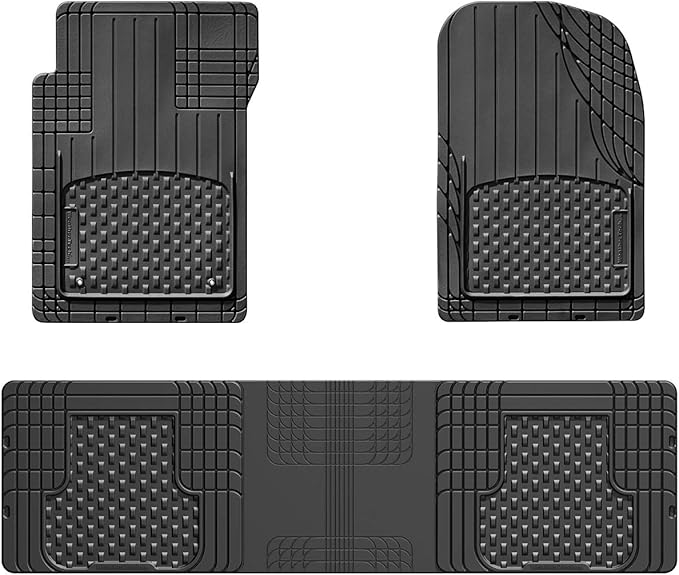 WeatherTech Trim-to-Fit Floor Mat - Semi Universal Vehicle Mats - 1st & 2nd Row 3-Piece Set (Black)