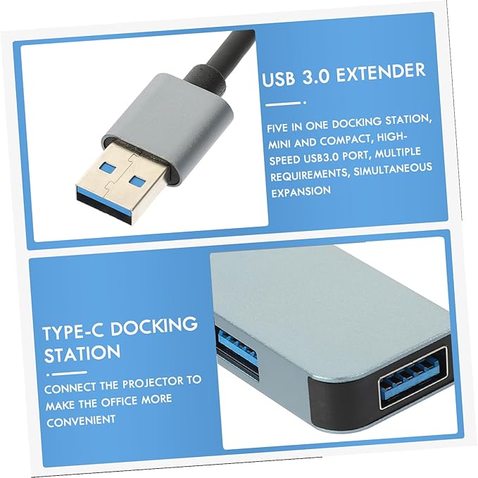 BESPORTBLE USB Hub USB Port Expander for Laptop High-Speed Data Transfer for Keyboard Charger Mouse Webcam Plug and Play Compact Design
