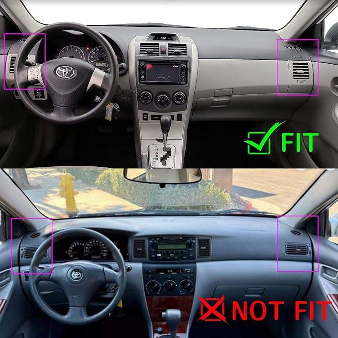 x xotic tech Center Console Dashboard Mat Pre-Cut Non-Slip Sunshield Sun Glare Protector Dash Carpet Pad Black Cover Compatible with Toyota Corolla 2007-2013
