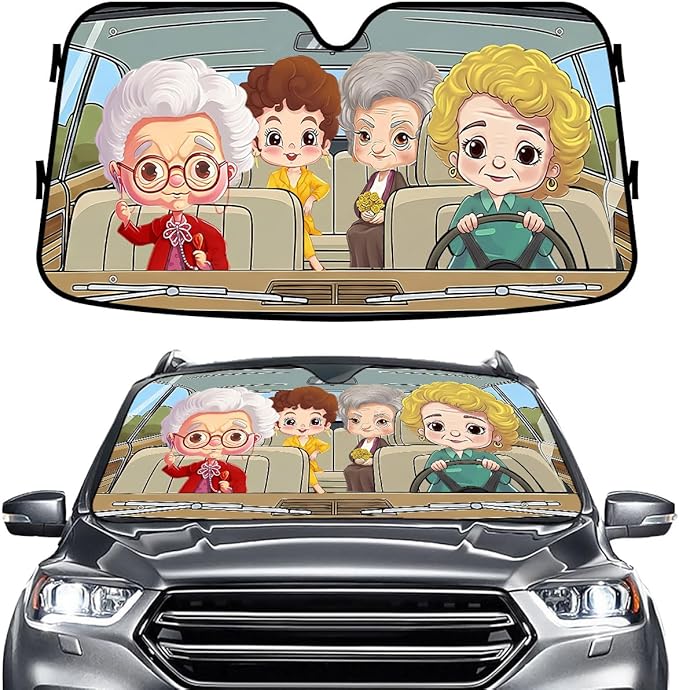 GENANY Girls Windshield Sun Shade for Car SUV Truck (55x30 Inches), Front Window Visor for Windows, Protector Blocks UV