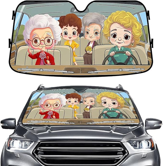 GENANY Girls Windshield Sun Shade for Car SUV Truck (55x30 Inches), Front Window Visor for Windows, Protector Blocks UV