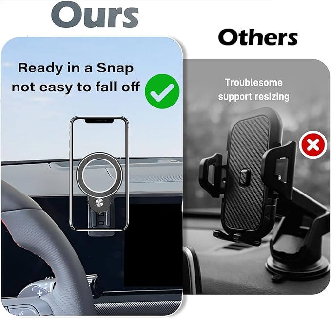 Car Phone Holder for Hyundai Sonata 2024 2025 2026 Accessories Apply to 12.3 Inch Touch Screen Fixed Clip Magnetic Cell Phone Mount Hands-Free 360 Degree Rotation