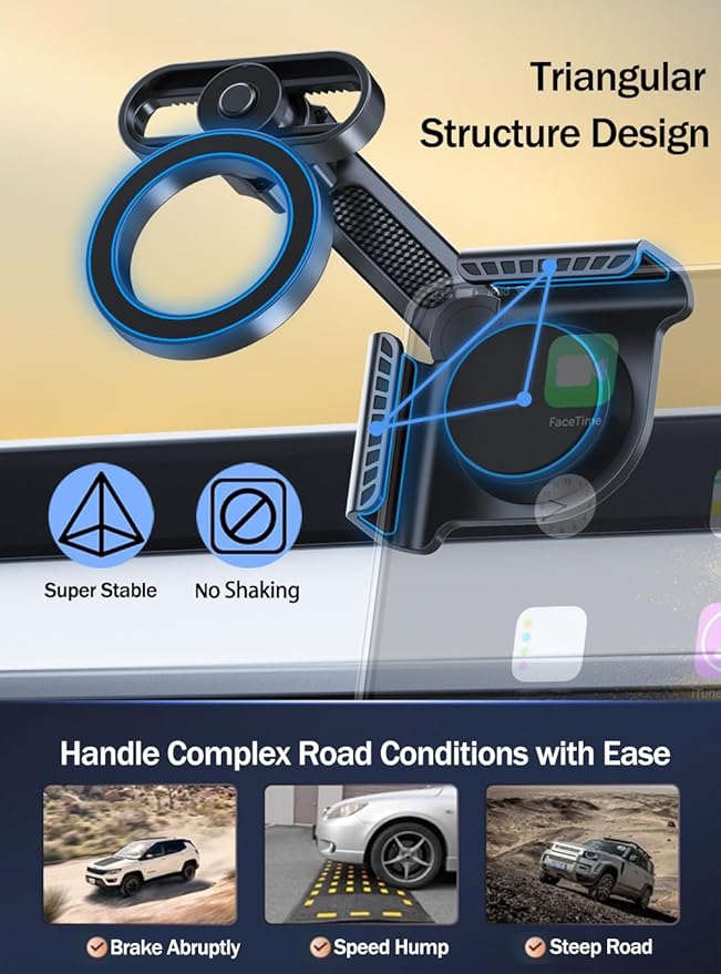 Tesla Phone Mount for Model 3 Model Y - [Upgraded Strongest Magnet] for Magsafe Car Phone Holder, Foldable Design, Universal Fit for iPhone & Android, Secure Tesla Accessories