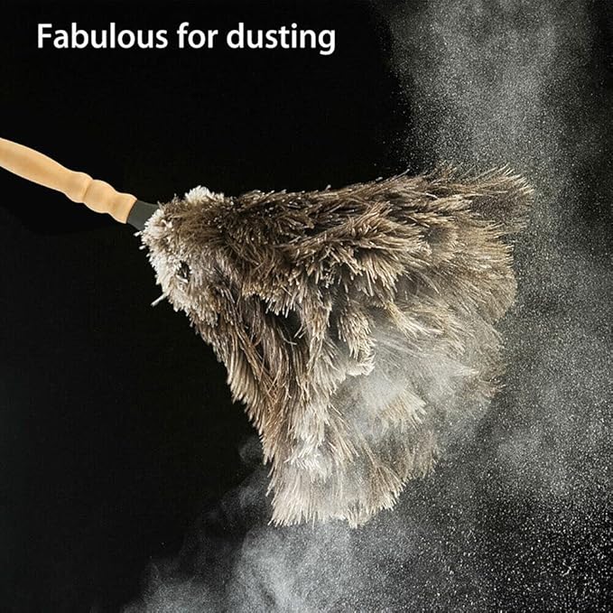 2PACKS 13" Ostrich Feather Duster Durable Dust Collecting Cleaning Tool in Wool Shop