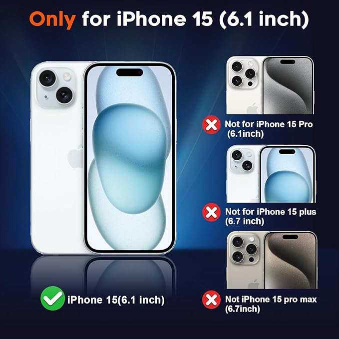 SUPFINE Magnetic for iPhone 15 Case (Compatible with MagSafe) (Military Grade Drop Protection) Slim Translucent Matte Shockproof with Anti-Fingerprint Phone Case, Blue Green