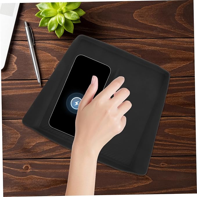 BESTOYARD Center Console -Skid Cordless Charging Pad for Silicone Charger Mat for Secure Phone Charging Car Interior