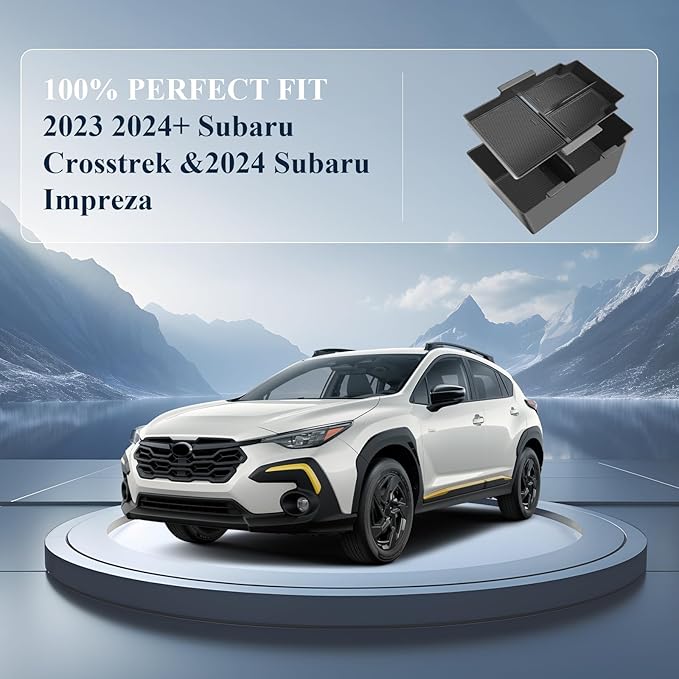 BIBIBO 2Packs for 2024 2025 2026 Crosstrek Center Console Organizer 2024-2026 Crosstrek/Impreza Console Tray 2026-2024 Crosstrek/Impreza Console Insert Tray