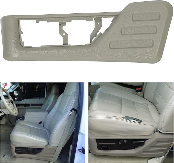 ECOTRIC Front Driver Seat (Left) Cushion Panel Trim Compatible with 2008-2010 Ford F250 F350 F450 F550 Super Duty Replacement for 8C3Z-2562187-BB