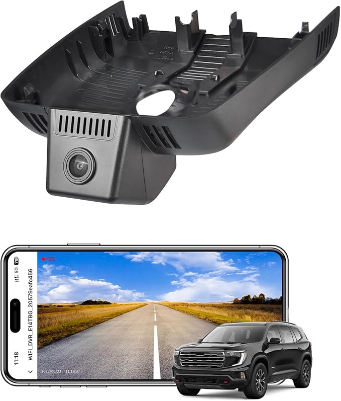mangoal 4K Dash Cam fit for GMC Acadia 2024-2026(Model C), SE SEL Set AT4 Denali, Easy to Install, Free App & WiFi, 64GB Card