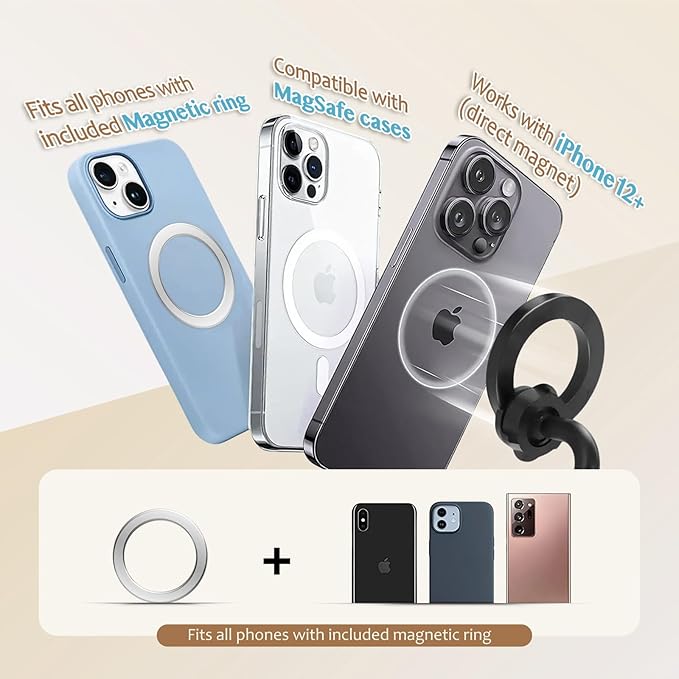 Magnetic Plus Guitar Phone Holder mount, Adjustable & Rotatable Arm, Supports iPhone 12+&Magsafe, Universal Phone Fit, Ideal for Digital Sheet Music, Teaching Videos, Live Streaming & Recording