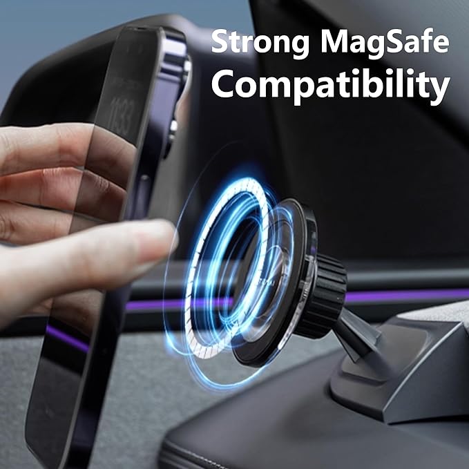 Magnetic Phone Mount, Compatible with Tesla Model 3 Highland (2024+) & Model Y Juniper (2025 Refresh), Driver-Side Corner Vent, Tool-Free Install, Fixed Base, 360° Adjustable Head, Black