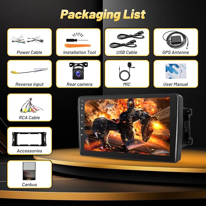 EKAT Car Radio Stereo for Jeep Wrangler JK 2007-2018 Compass Grand Cherokee Dodge Ram with Carplay/Android Auto Upgrade 2GB+64GB