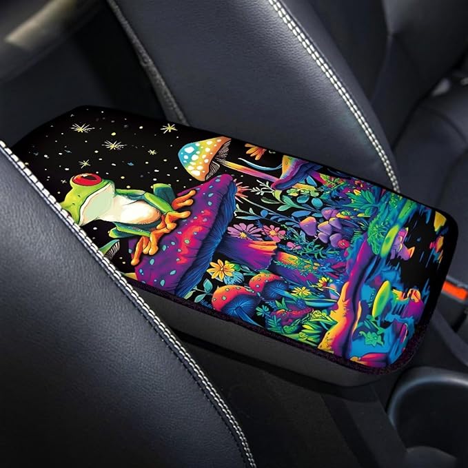 Mushroom Frog Universal Center Console Armrest Soft Pad Protector Cover Center Console Cushion Fits for Most Vehicle,SUV,Truck Car Accessories