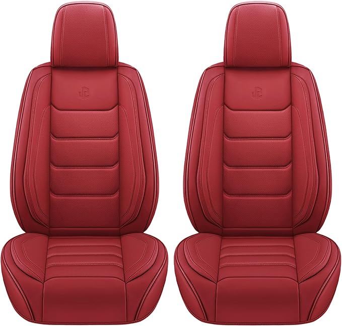 Full Coverage Faux Leather Car Seat Covers Full Set,Automotive Seat Covers for Cars,SUVs Pick-up Truck, Car Seat Cushion, Wine Red Seat Covers,Front Seat Cover,Car Seat Protector