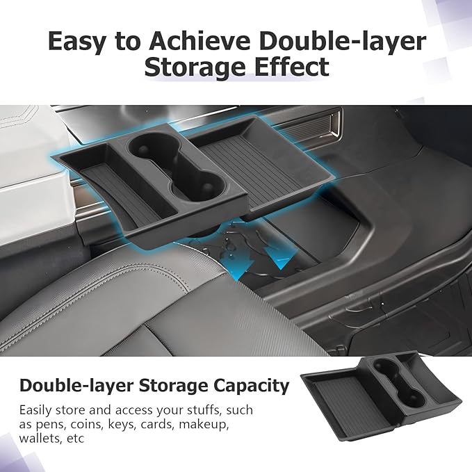 LUWU Lower Center Console Organizer Compatible with 2023 2024 2025 2026 GMC Hummer EV SUV Accessories 2025 2026 Hummer EV Pickup Armrest Console Organizer Armrest Lower Storage Tray