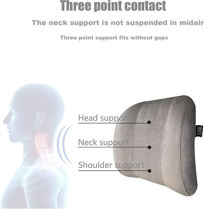 Premium Car Headrest Pillow Suede Memory Foam Neck Support for Drivers Ergonomic Auto Pillow with Slow Rebound Comfort