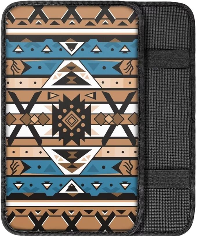 Coldinair Southwest Africa Geometric Universal Car Center Console Pad Soft Armrest Protector Cover Fit for Most Vehicle,SUV,Truck,Car Interior Accessories Decor