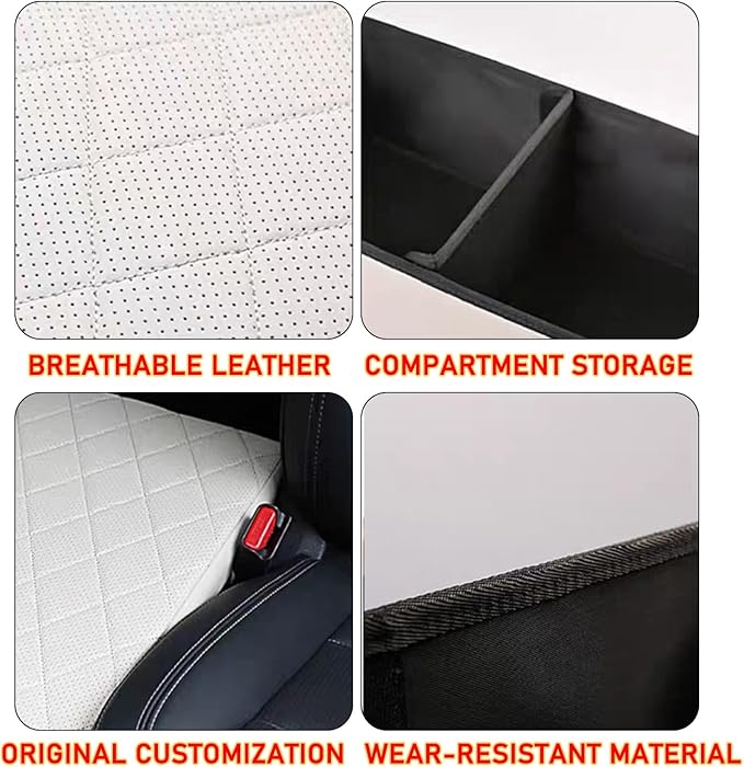 Seat Aisle Storage Box for Ford Explorer 6-Passenger Models – Organizer Rear Seats Passage – Foldable, Easy Installation, for Ford Explorer ST XLT Accessories 2020 to 2025 (Black)
