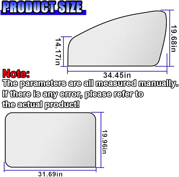 Magnetic Car Front & Rear Window Sun Shade, Full Blackout Auto Side Window Covers, UV Rays Protector Windshield Privacy Curtain, Sun Heat Blocker Auto Interior Accessory for SUV, Truck (4PCS)