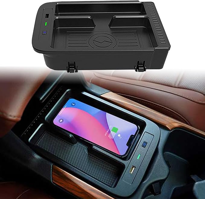 Wireless Car Charger Compatible with Honda CRV 2017 2018 2019 2020 2021 2022, 15W Wireless Fast Phone Charging Pad with 27W USB-A & Type-C Interior Phone Charging Pad Interior Accessories