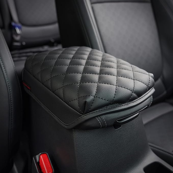 KMMOTORS Seltos(2020~2025) Center Console Cover, Armrest Cushion, Console Protector, Vegan Leather, Seltos Accessories